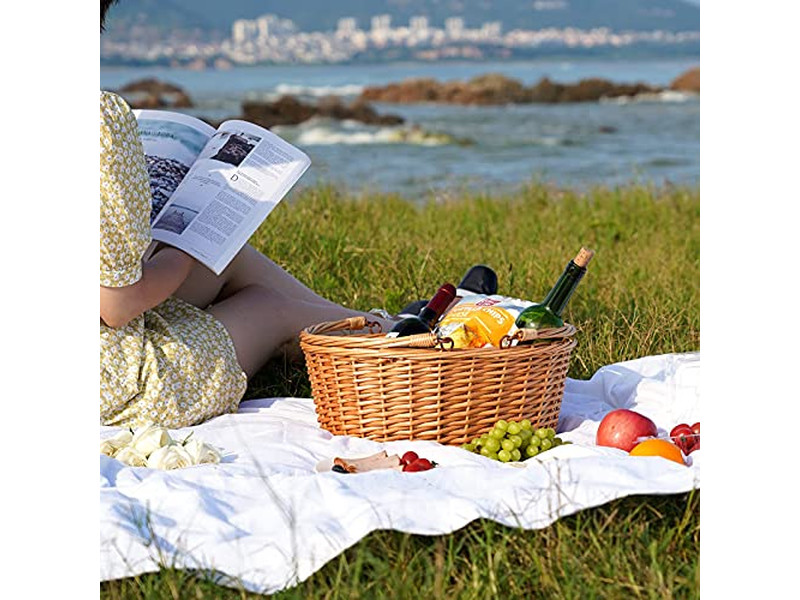 Paniers de pique-nique isolés avec ensemble de couverts, panier pour la Saint-Valentin, stockage en plastique
