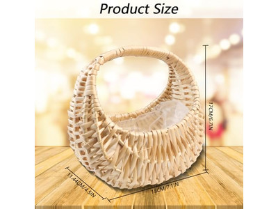 Panier de Cadeau en Paille Fournisseurs de Pique-nique Vert Tressé à la Main Fournitures pour Bébé et Famille