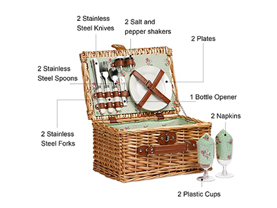 Paniers de pique-nique en gros OEM, panier en osier rond antique en bois pour enfants