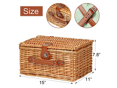 Paniers de pique-nique en gros OEM, panier en osier rond antique en bois pour enfants