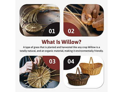 Panier de Pique-nique avec Table Pliante Panier pour 4 Aliments Style Anglais Vintage Couvercle Tressé