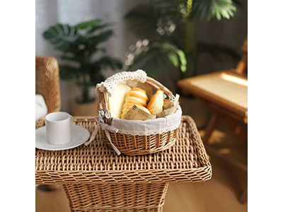 Panier de Pique-nique avec Table Portable Support de Rangement en Cuir pour Pain Sans Moq Le Meilleur