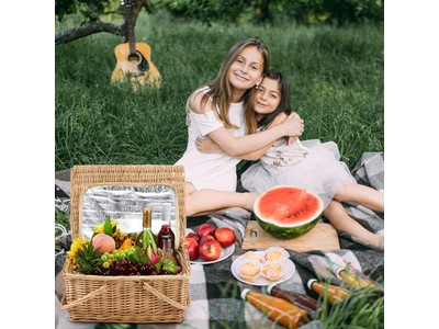 Panier de pique-nique avec bandoulière en osier pour 4 personnes, paniers, sacs