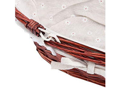 Panier de Pique-nique Portable en Rotin Valise Ensemble de 6 en Osier