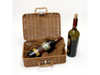 Panier de pique-nique en osier violet pour une personne, couverture portable en bambou vide moderne